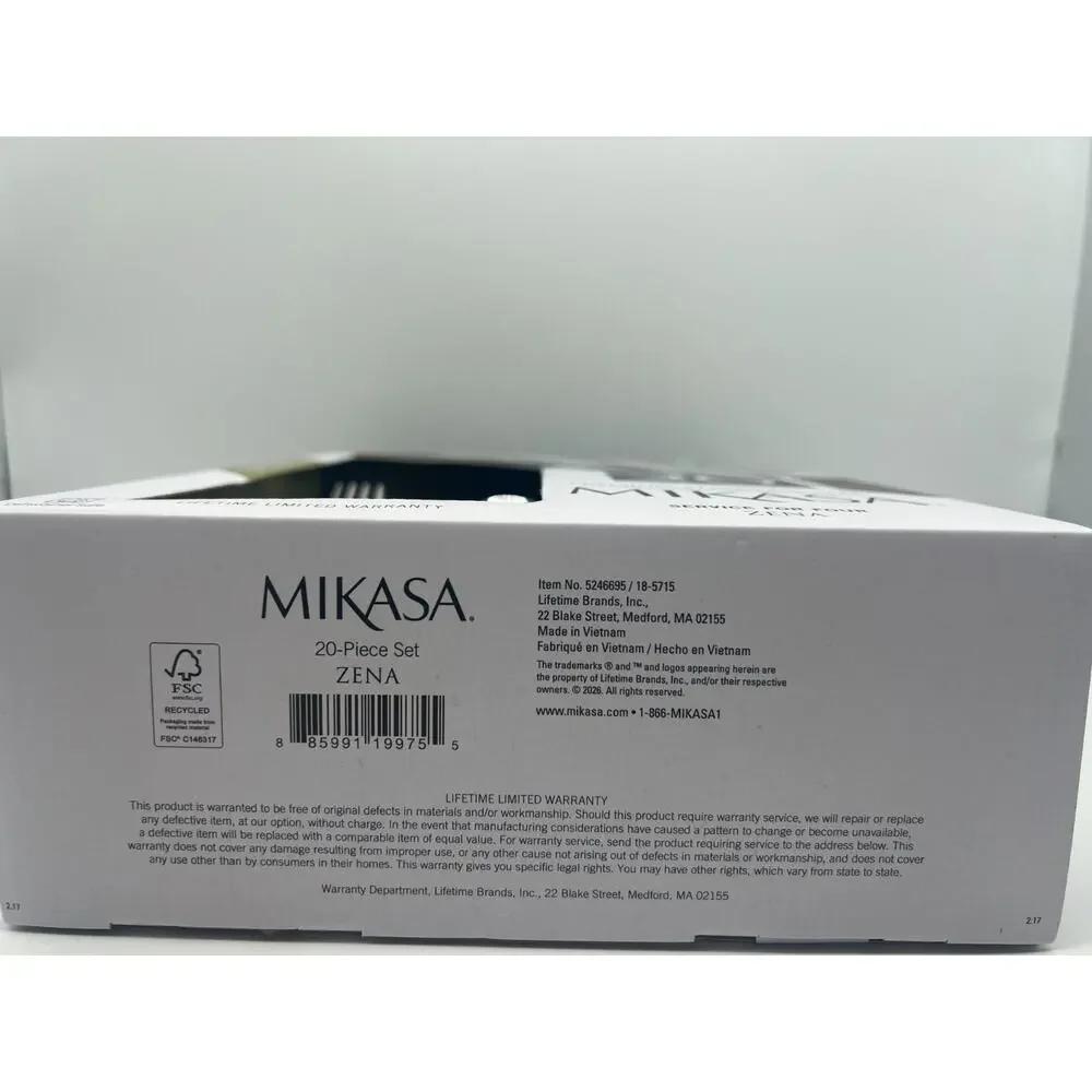 Mikasa Zena 20-Piece Flatware Set Service for 4 18/0 Stainless Steel Silverware